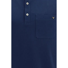 Valentino Modré bavlněné polo tričko