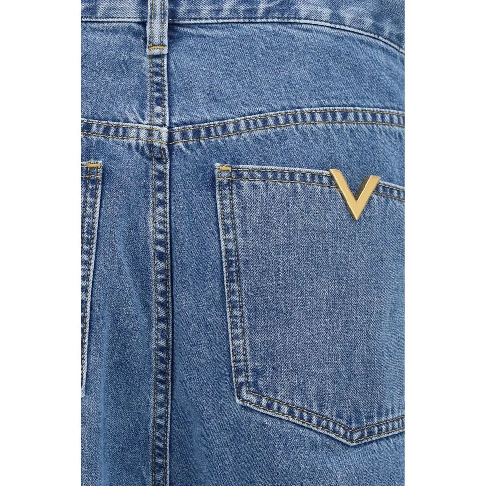 Valentino Blue Cotton Straight-Leg Jeans