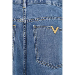 Valentino Blue Cotton Straight-Leg Jeans