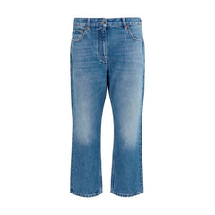 Valentino Blue Cotton Straight-Leg Jeans