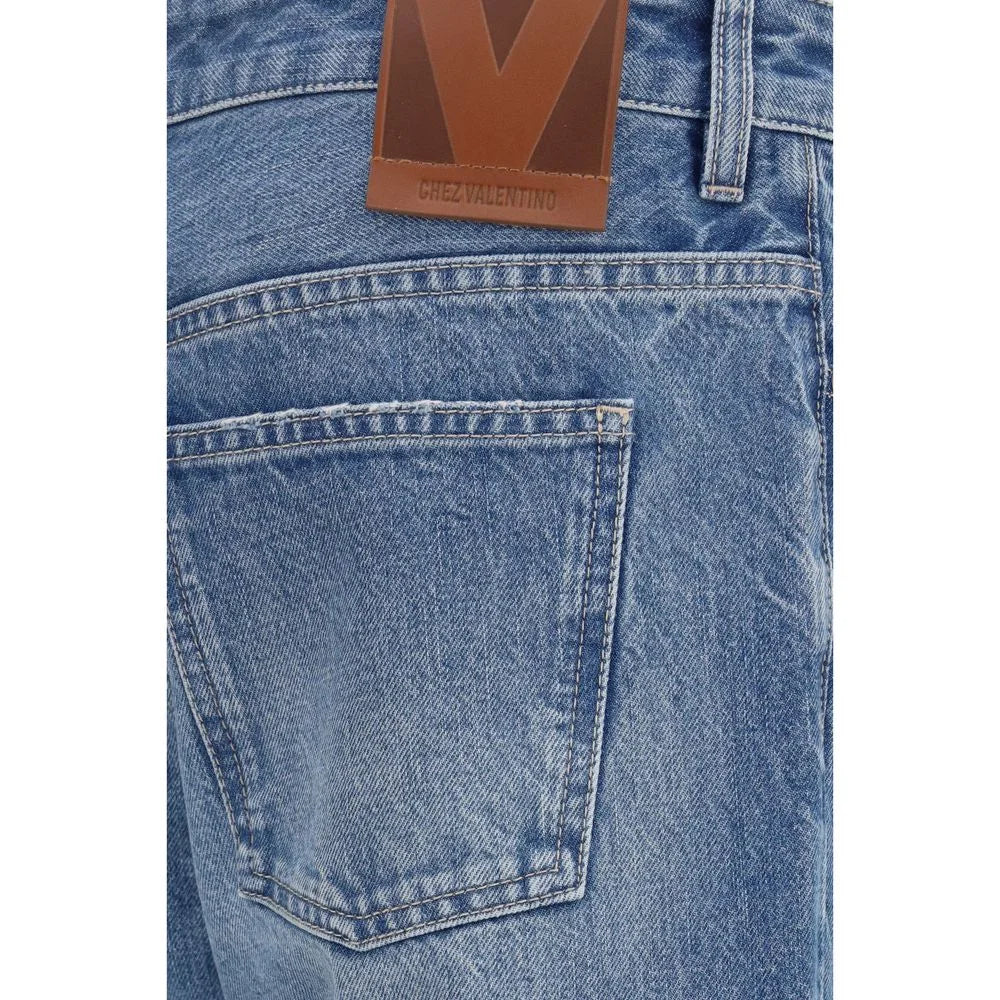 Valentino Jeans Dritti in Cotone Blu - 32