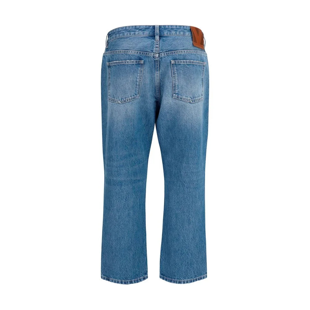 Valentino Jeans Dritti in Cotone Blu - 32
