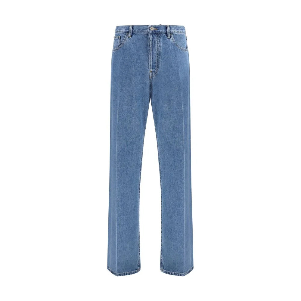 Valentino Blue Cotton Straight-Leg Jeans