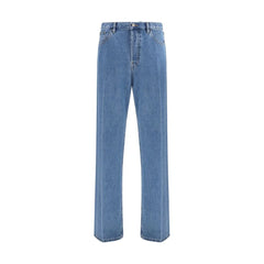 Valentino Blue Cotton Straight-Leg Jeans