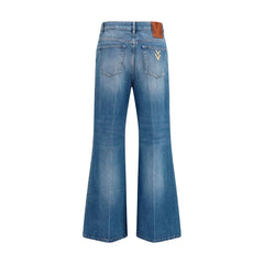 Valentino Blue Cotton Straight-Leg Jeans