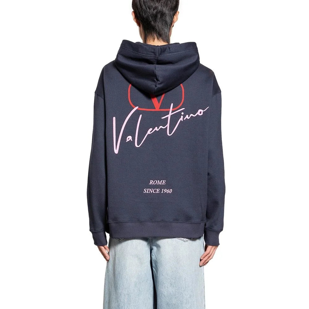 Valentino Blue Cotton Sweatshirt