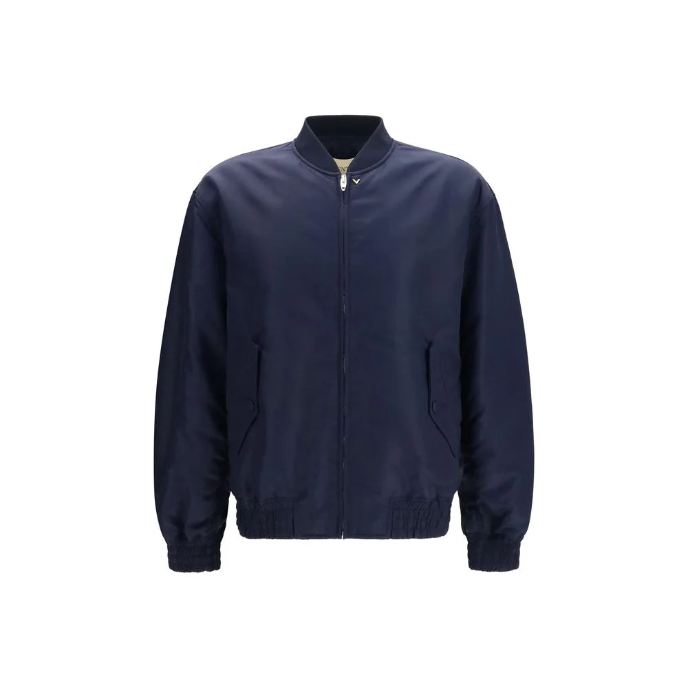 Valentino Blue Polyamide Bomber