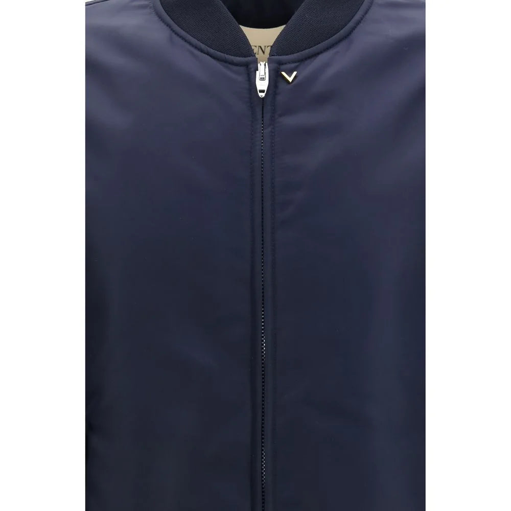 Valentino Blue Polyamide Bomber
