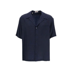 Valentino Blue Silk Pattern Shirt - IT54 | XL