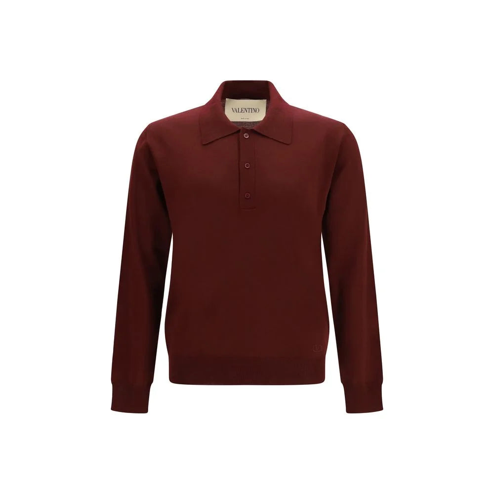 Valentino Bordeaux Wool Oves Aries Polo Shirt