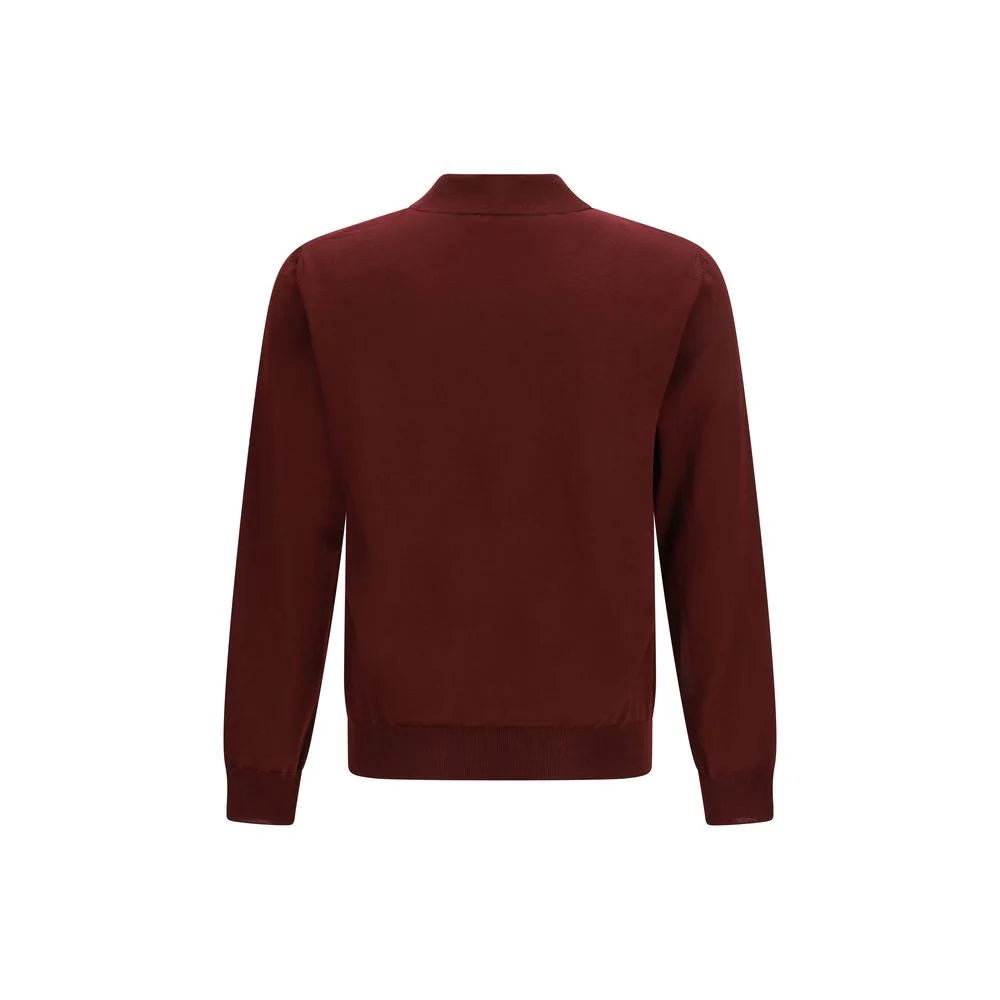 Valentino Bordeaux Wool Oves Aries Polo Shirt - M