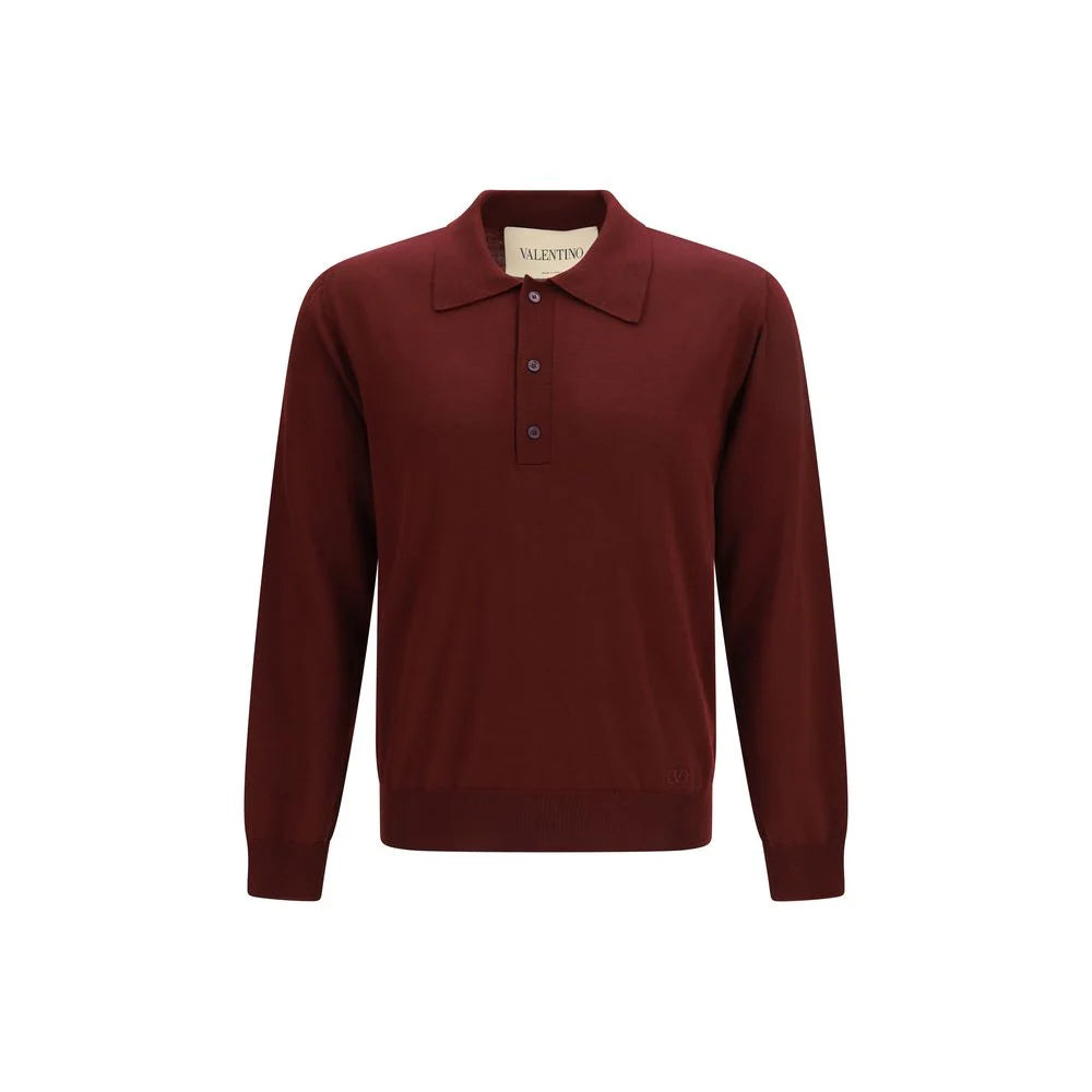Valentino Bordeaux Wool Oves Aries Polo Shirt - M