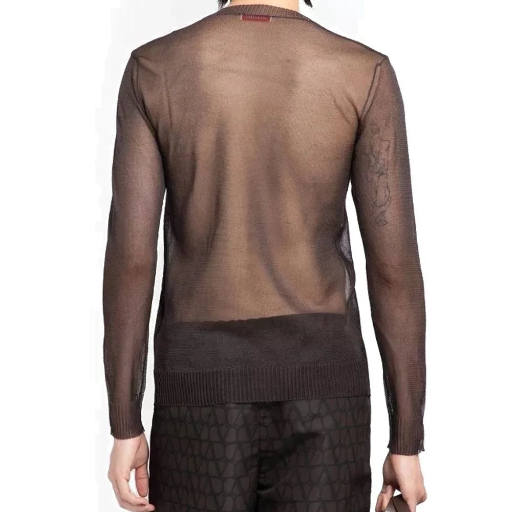 Valentino Brown Silk Sweatshirt - XL