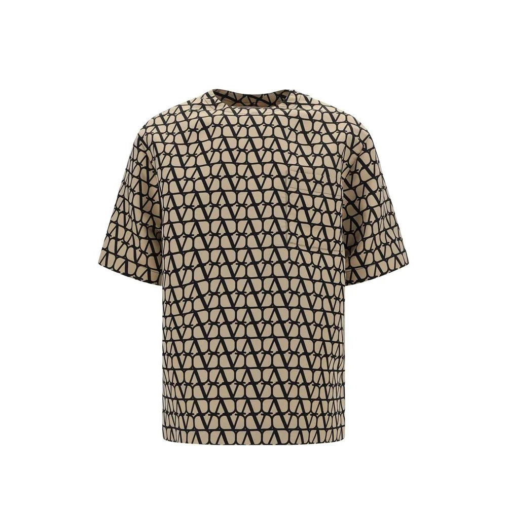 Valentino Brown Silk T-Shirt - S