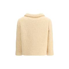 Valentino Cream Fleece Wool Coat - IT42 | L