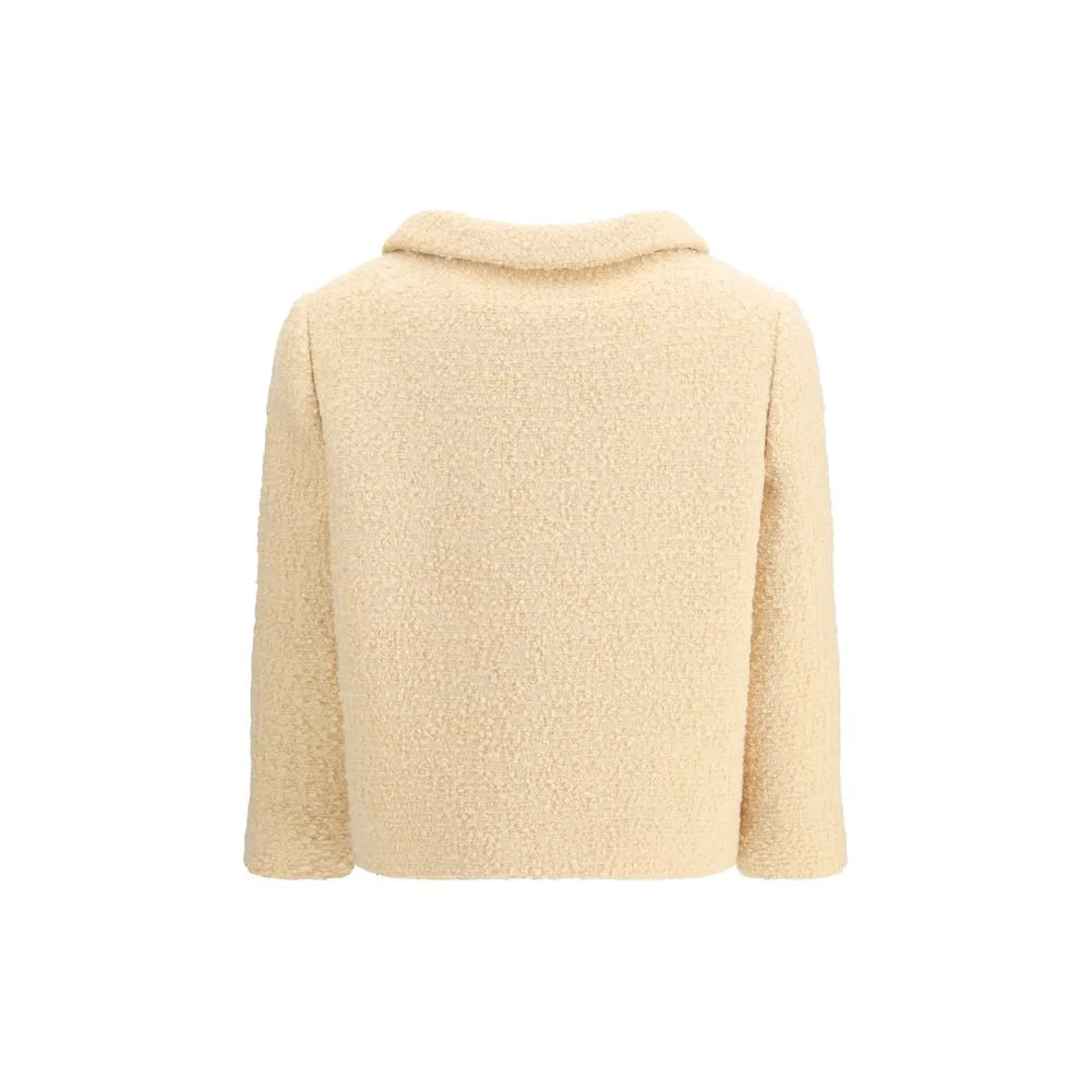 Valentino Cream Fleece Wool Coat - IT46|XL