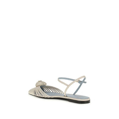 Valentino Garavani Beige Calf Leather Bos Taurus Ballet Flats - EU38/US8