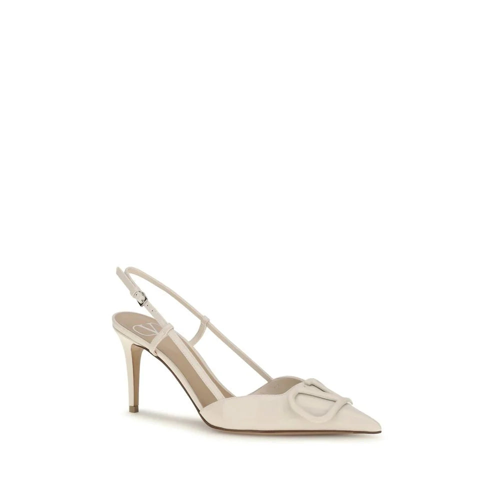 Valentino Garavani Beige Calf Leather Bos Taurus High Heel Pumps - EU37/US7