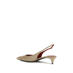 Valentino Garavani Beige Kalbsleder Bos Taurus Pumps mit Mittelabsatz