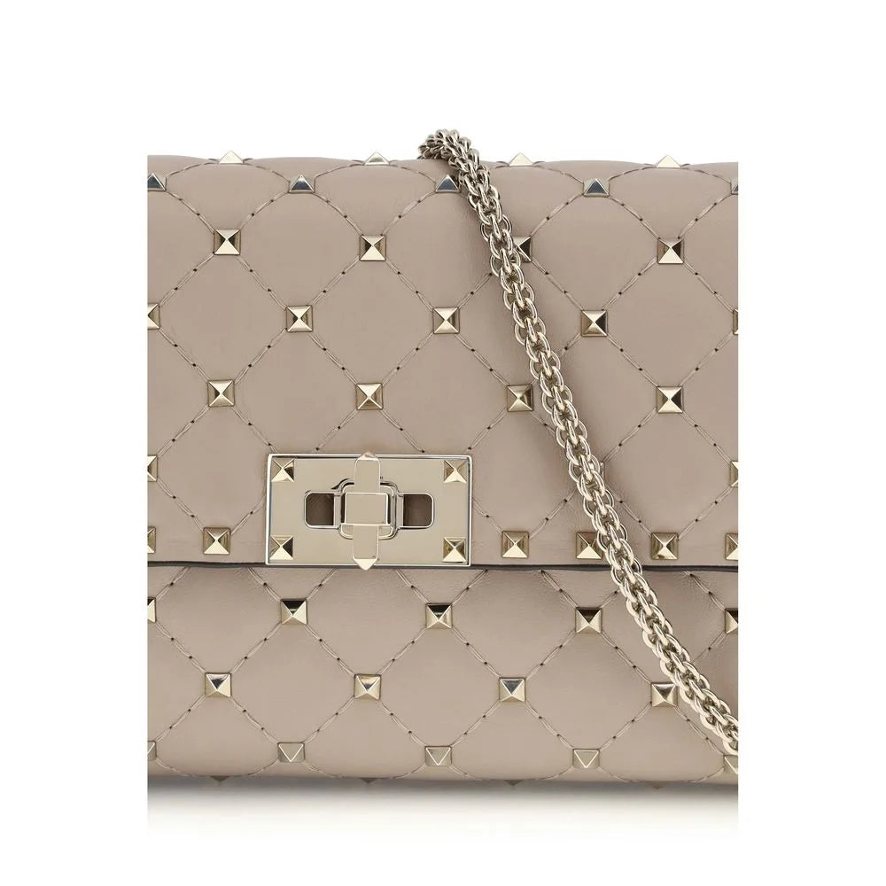 Valentino Garavani Beige Calf Leather Bos Taurus Shoulder Bag