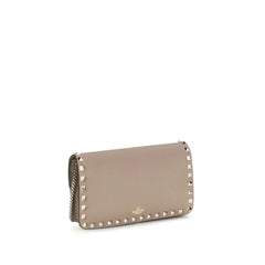Valentino Garavani Beige Calf Leather Bos Taurus Wallet