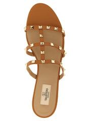 Valentino Garavani Beige Calfskin Flat Sandals - EU40/US10