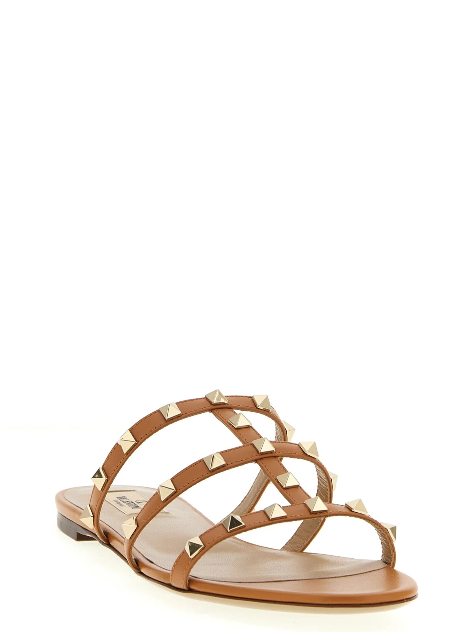 Valentino Garavani Beige Calfskin Flat Sandals - EU40/US10