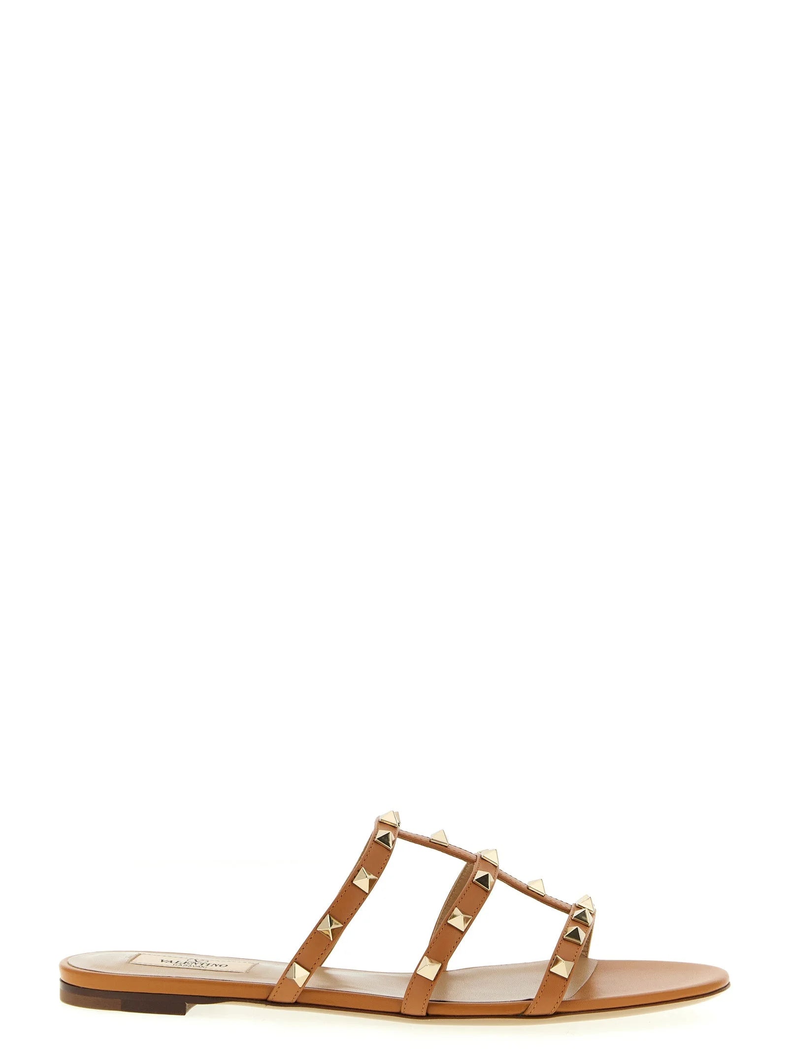Valentino Garavani Beige Calfskin Flat Sandals - EU40/US10