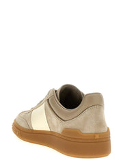Rear view of the Valentino Garavani low top sneakers highlighting the precise stitching and structured heel design.