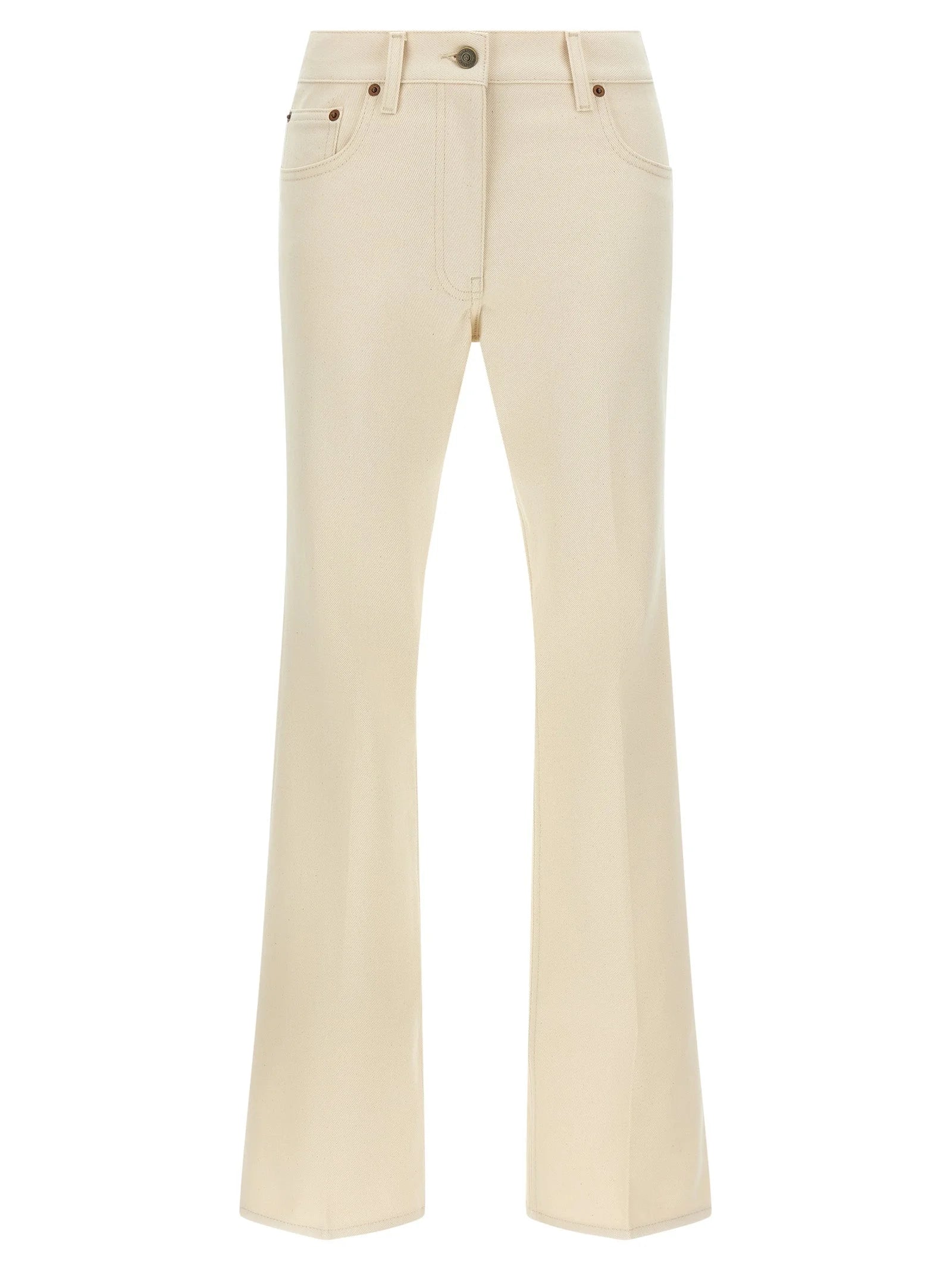 Valentino Garavani Beige Cotton Flared Jeans
