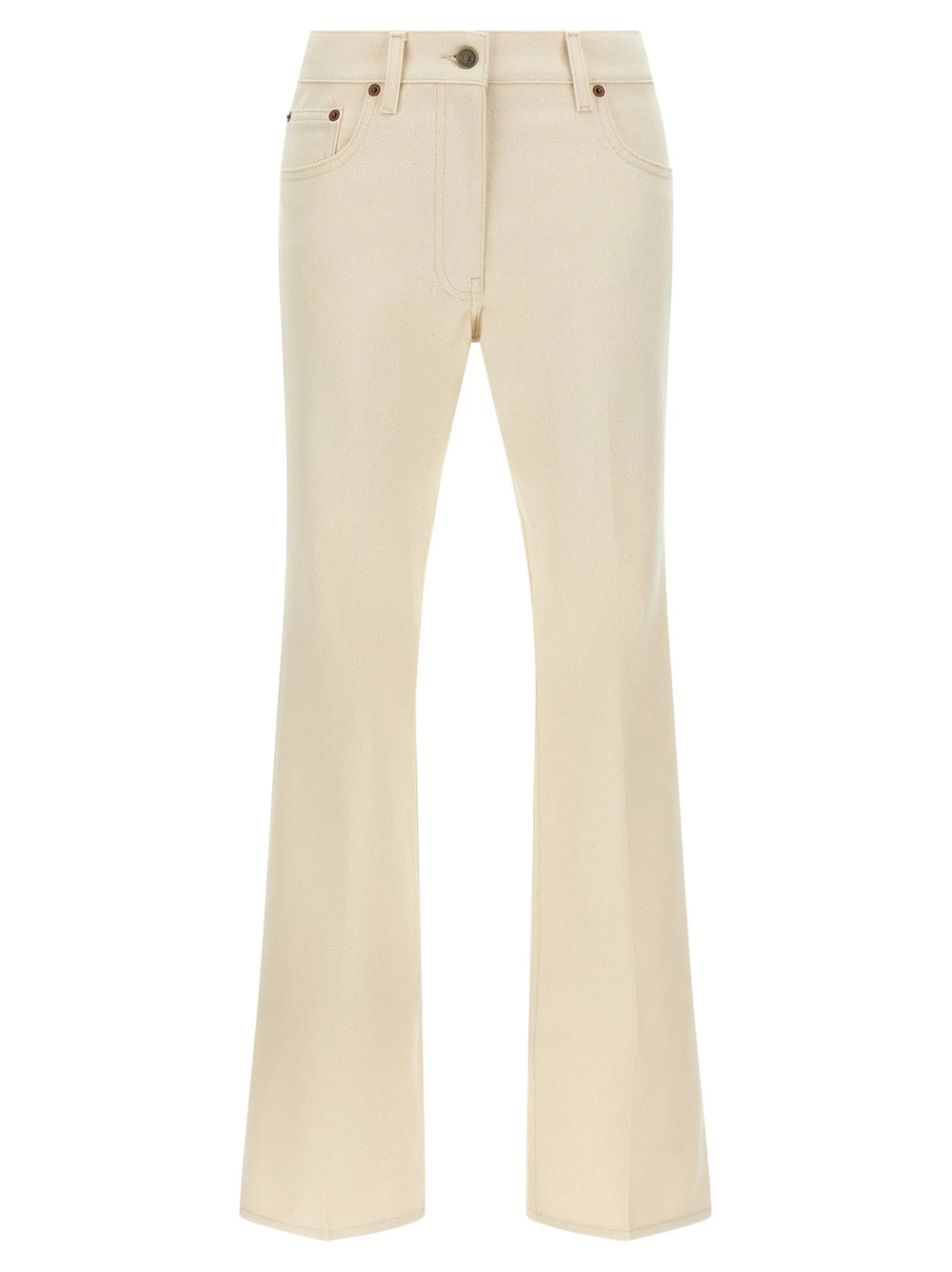 Valentino Garavani Beige Cotton Flared Jeans