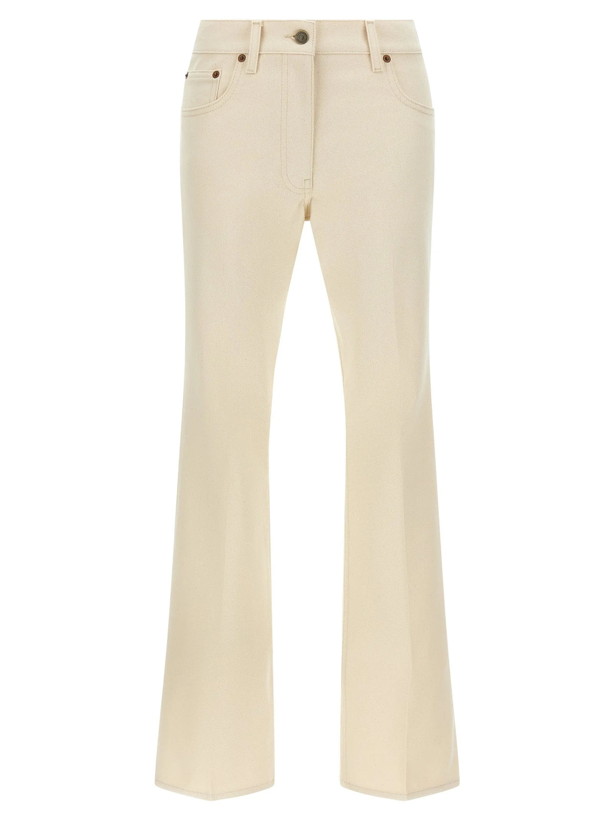 Valentino Garavani Beige Cotton Flared Jeans