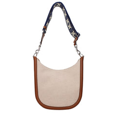 Valentino Garavani Beigefarbene Stoff Umhüngertasche