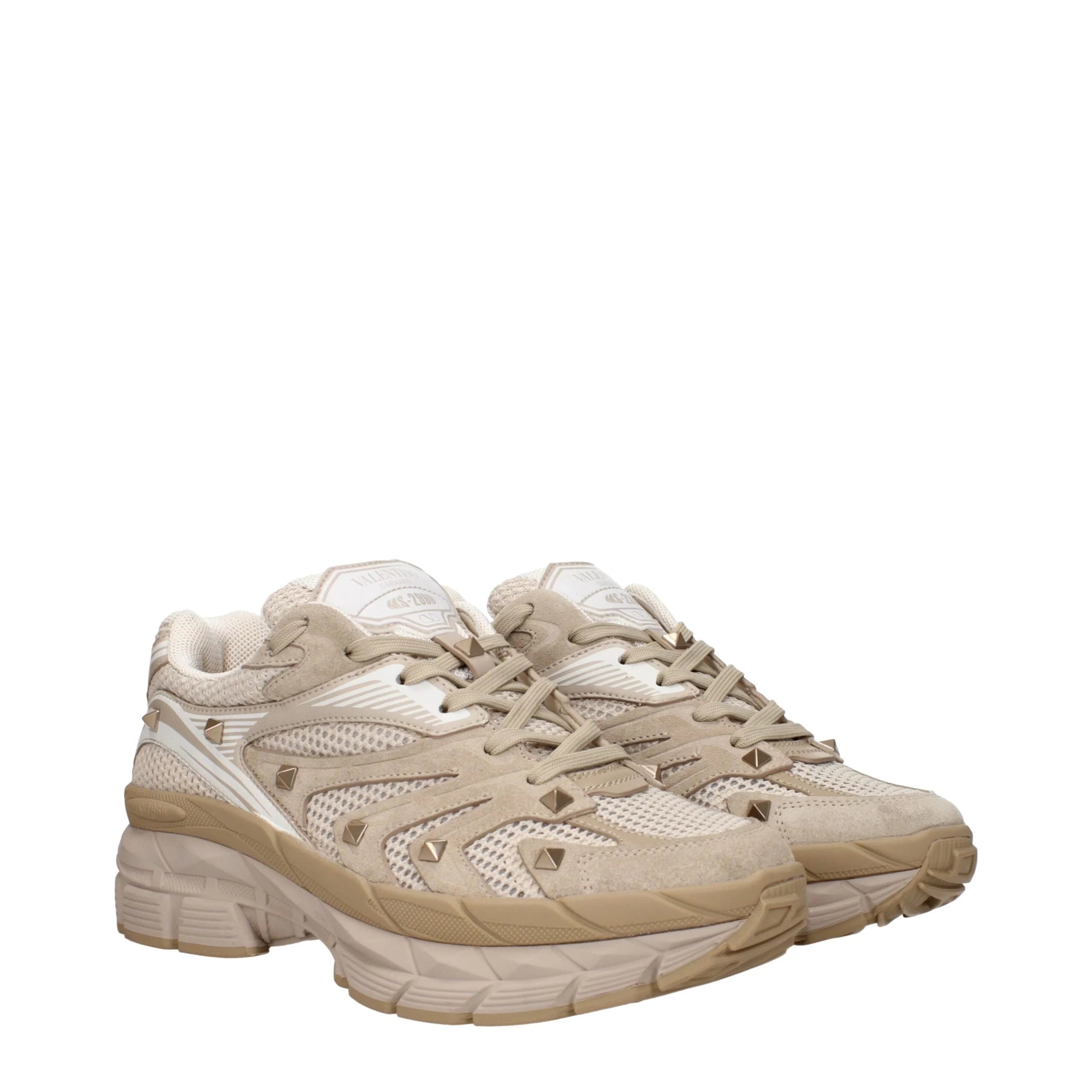 Valentino Garavani Beige Fabric Low Top Sneakers - EU40/US7