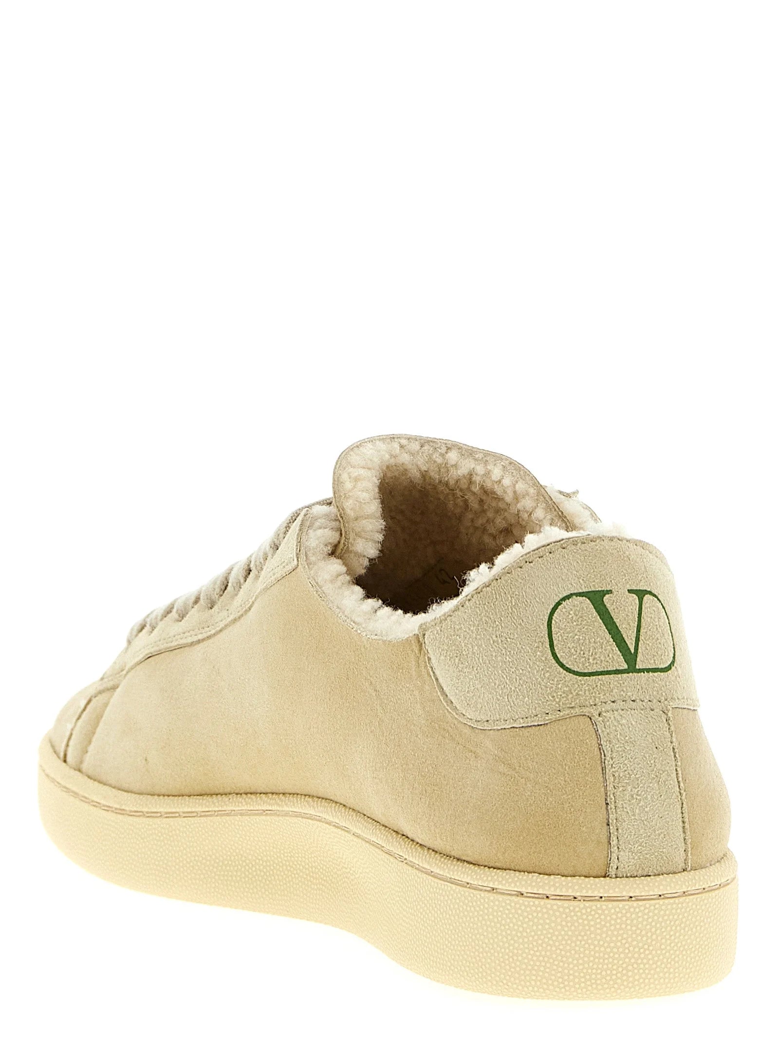 Valentino Garavani Béžové sneakers z kůže kozí, nízký střih