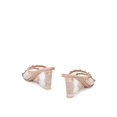 Valentino Garavani Beige Leather Mules - EU38/US8