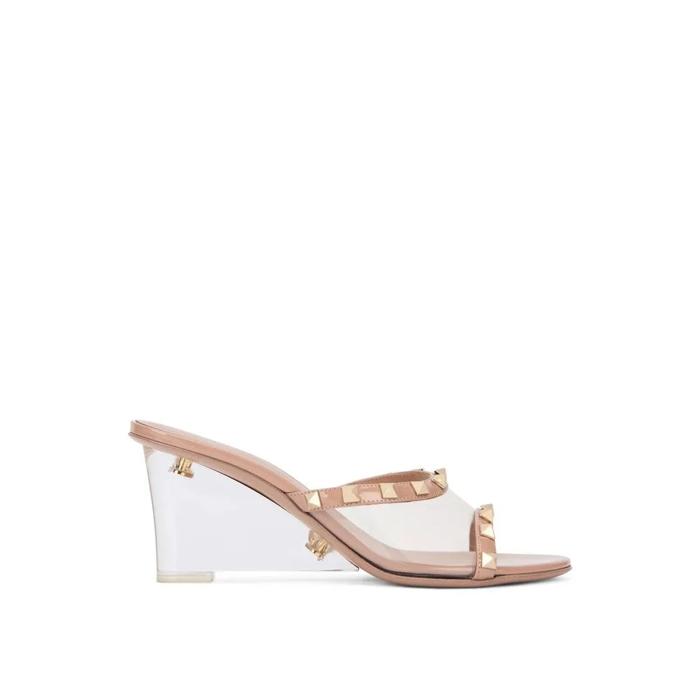 Valentino Garavani Beige Leather Mules - EU38/US8
