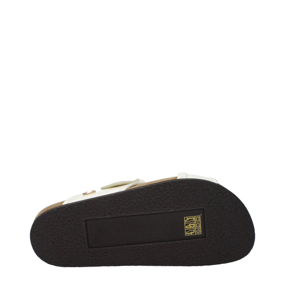 Pantoufles Valentino Garavani en cuir beige