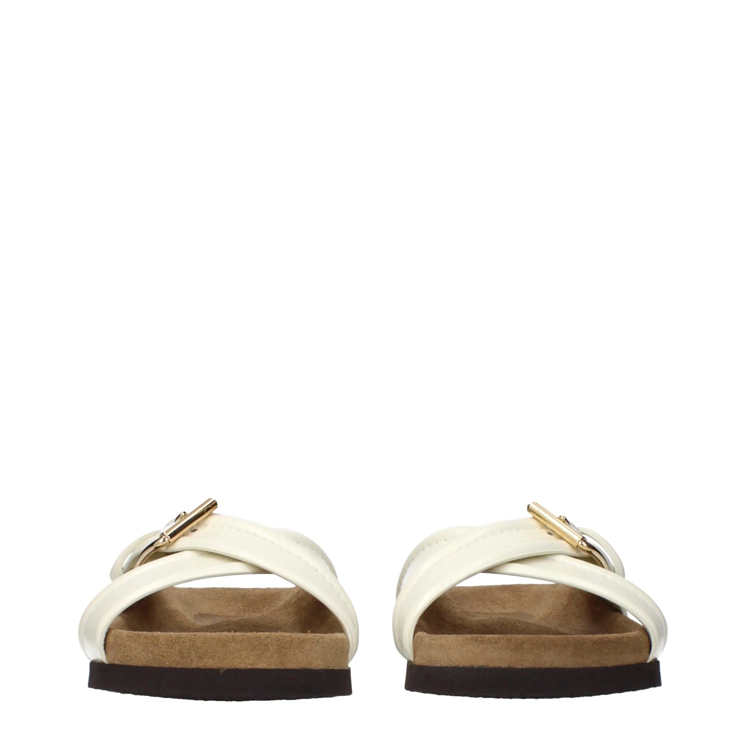 Pantoufles Valentino Garavani en cuir beige