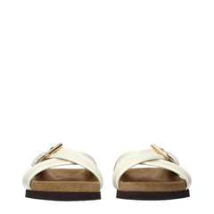 Pantoufles Valentino Garavani en cuir beige