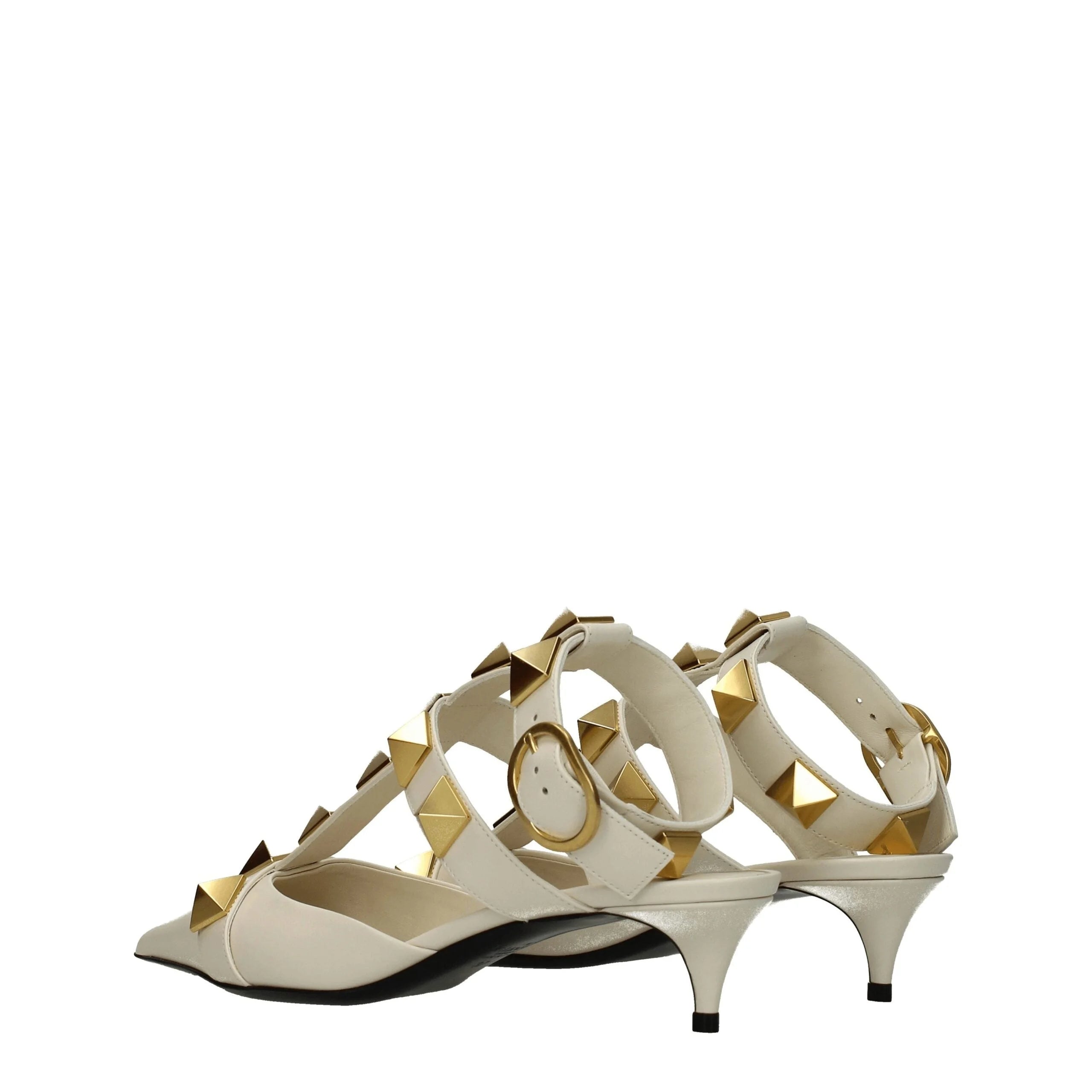 Valentino Garavani Beige Leather Stiletto Heels Sandals - EU37.5/US7.5 - Sandals