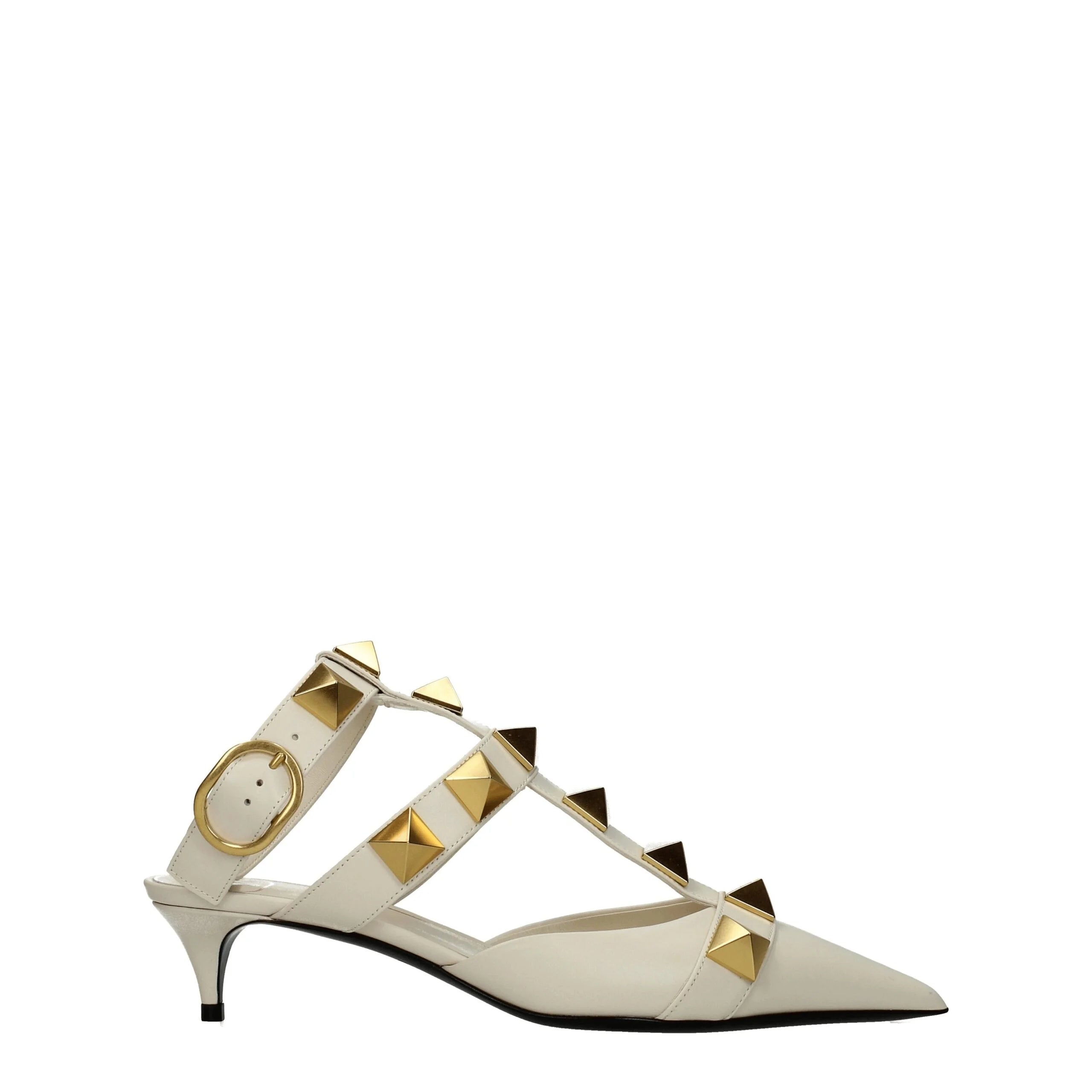 Valentino Garavani Beige Leather Stiletto Heels Sandals - EU37.5/US7.5 - Sandals