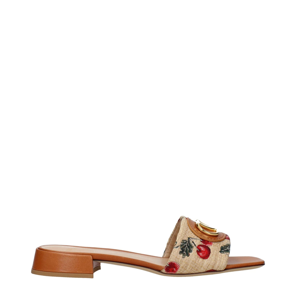 Valentino Garavani Beige Raffia Slippers - EU36/US6