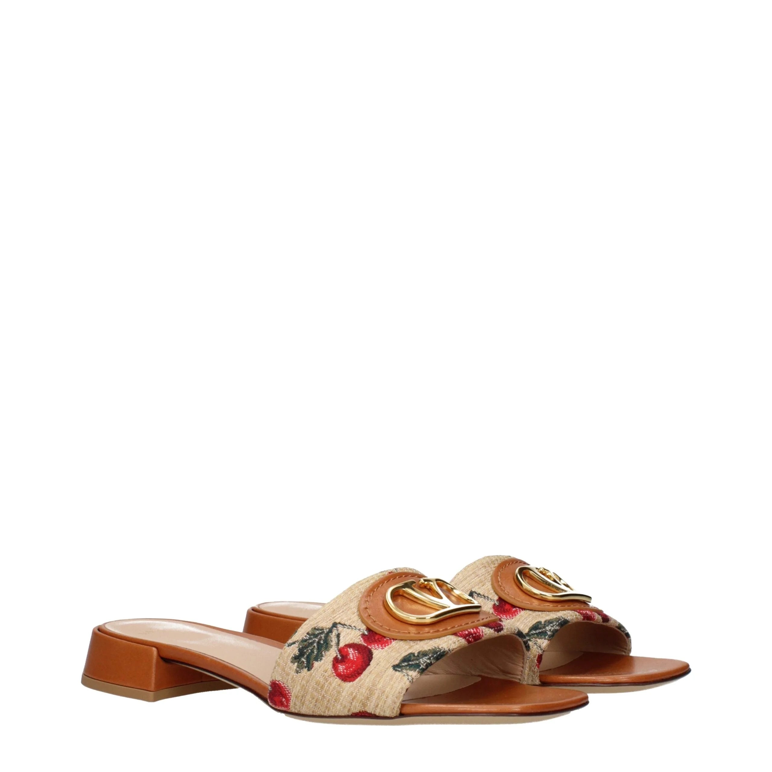 Valentino Garavani Beige Raffia Slippers - EU36/US6