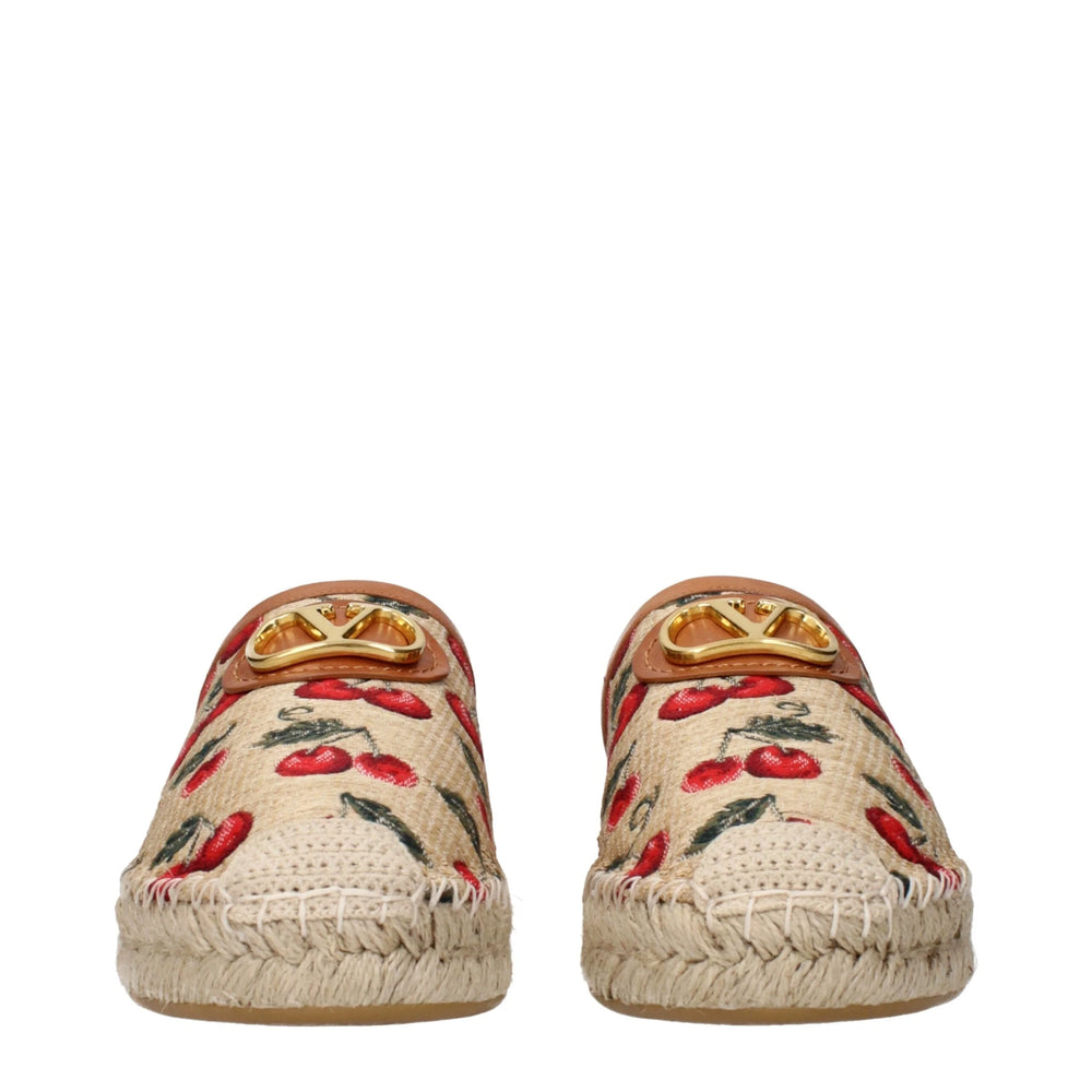 Valentino Garavani Beige Raffia Slippers Sandals - EU37/US7