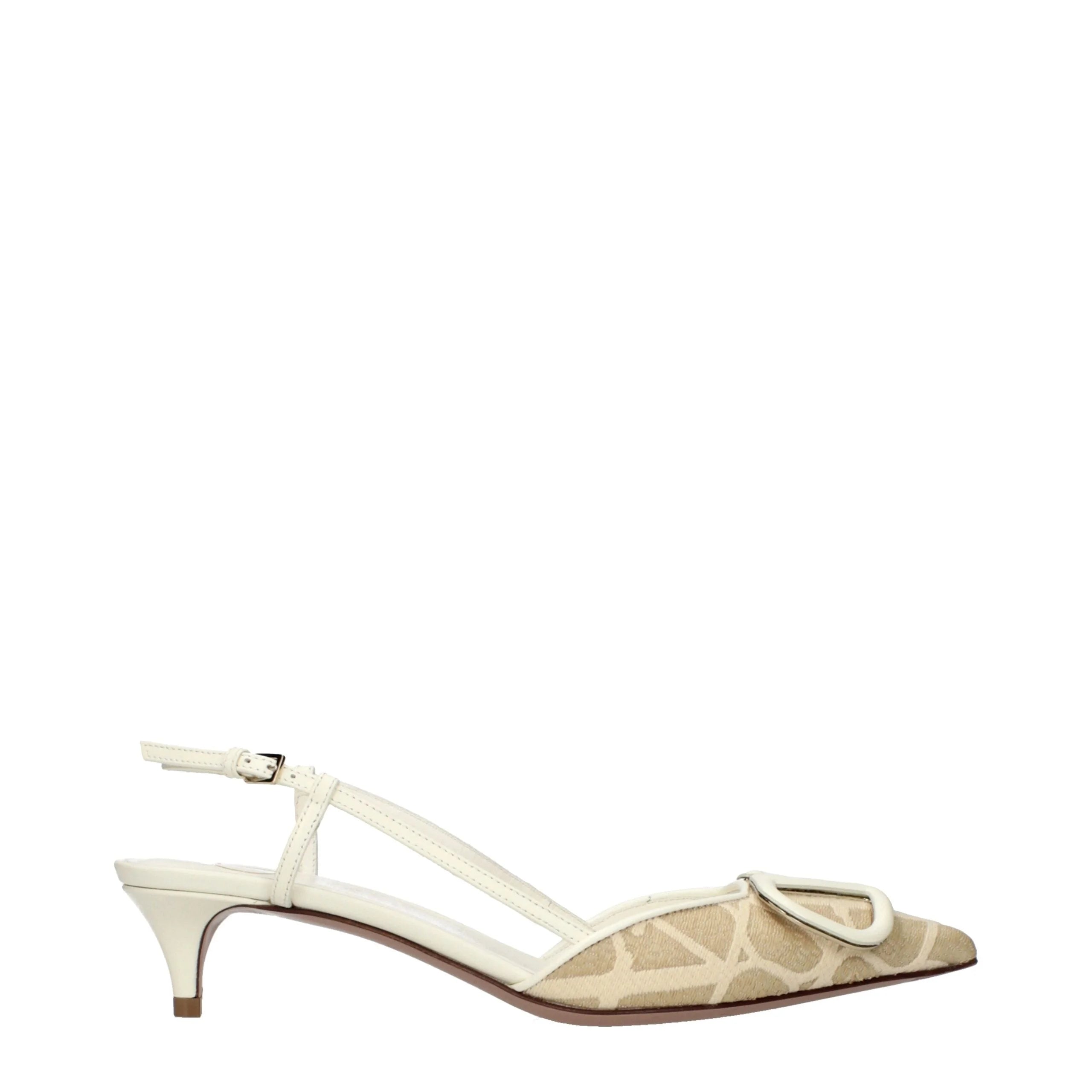 Valentino Garavani Beige Raffia Strap-On Sandals - EU35/US5