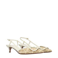 Valentino Garavani Beige Raffia Strap-On Sandals - EU35/US5