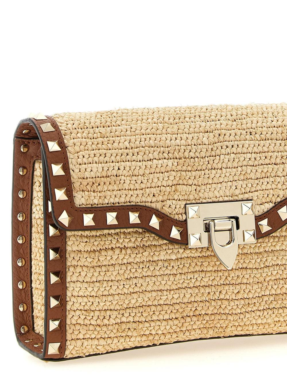 Valentino Garavani Beige Straw Crossbody Bag