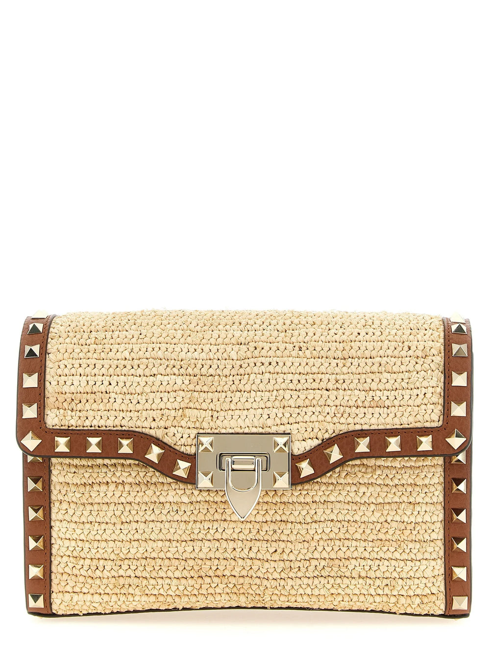 Valentino Garavani Beige Straw Crossbody Bag