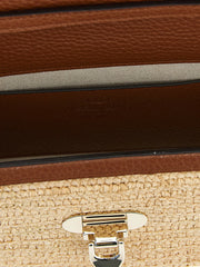 Valentino Garavani Beige Straw Crossbody Bag